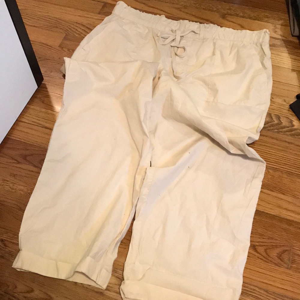 Lou & Grey wide leg Poplin Pants desert sand